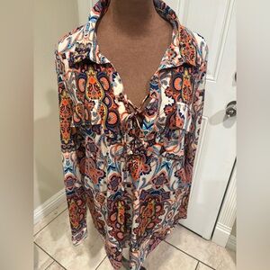 BCBGMaxAzria Multicolor Paisley Blouse